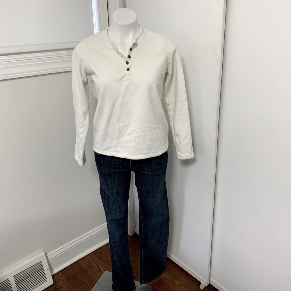 Lands’ End fleece Henley top